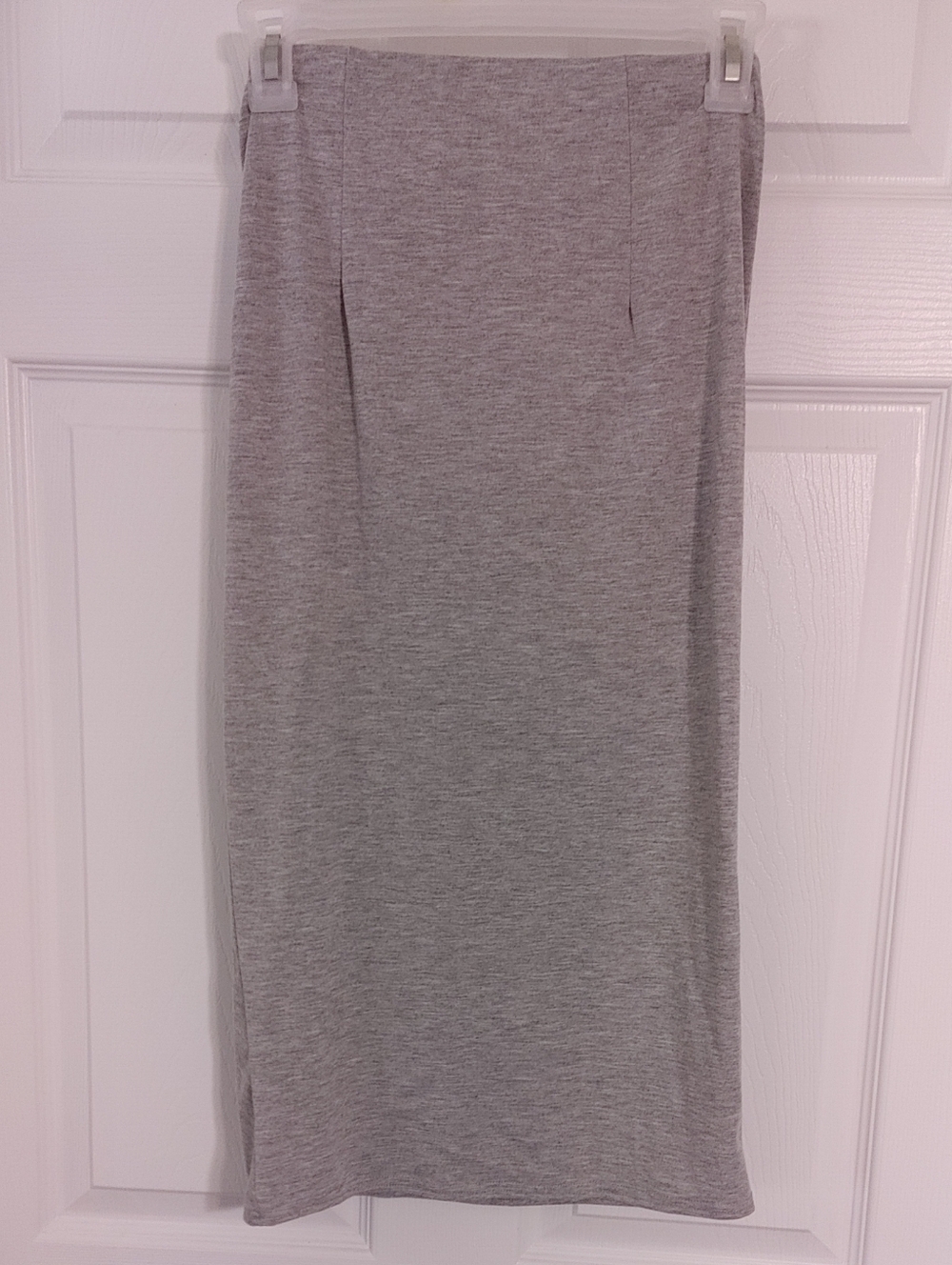 H&M Midi Skirt Gray Jersey Fabric with Side Ruching & Front Slit Women's Size XS - Picture 4 of 5